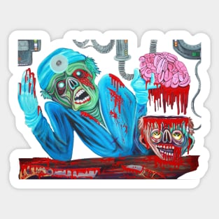 Zombie Brain Surgeon Sticker